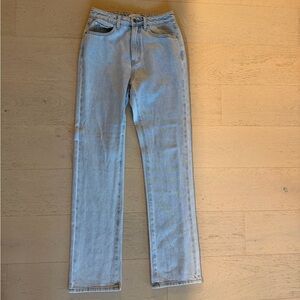 WeWoreWhat High Rise Relaxed Straight Leg Jeans in Light Blue